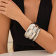 Bijoux transfrontaliers européens et américains, bracelet large de style froid, design brillant, bague géométrique à la mode, Bracelet MY4867 or (lot de 2)
