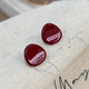 Retro disc burgundy earrings for women niche high-end New Year earrings 2024 new hot style earrings burgundy geometric earrings one pair