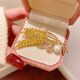 DYN high-end real gold electroplated wheat ear pearl brooch to fix clothes corsage suit coat jacket pin accessories gift wheat ear pearl brooch 3.4cm*5.8cm