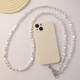 Beiyipin mobile phone lanyard women's cross-body beaded can be carried on the back extra long hanging chain high-end fashion flat pearl chain bag mobile phone case strap cross-body rope universal