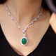 Zhaohao emerald pendant, high ice emerald color 18k gold set with diamonds