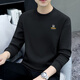 KULUOGE high-end brand sweatshirt men's trendy brand ins round neck bottoming shirt 2025 spring, autumn and winter new loose casual long-sleeved T-shirt white regular L (131-149Jin Jin equals 0.5 kg)