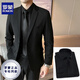 ROMON Suit Men's Slim Fit Black Casual Business Formal Wear Professional Korean Youth Plus Size Groomsmen Single Piece Suit Men Black Suit (Single Piece) XL (Suitable for 130-145 Jin Jin equals 0.5 kg)