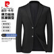 皮尔卡丹（pierre cardin）高档商务薄弹力透气休闲西服2025春秋季男士爸爸西装商务高端外套 9928蓝色 170/100-120斤 M