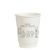 Forty thousand kilometers coffee cup double layer paper cup with lid water cup household commercial packaging cup hot drink paper cup thickened double layer COFFEE 280ml + butterfly white lid 25 sets