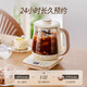 Bear small bubble health pot office kettle noise reduction anti-foam 1 liter mini glass flower teapot thermostatic kettle tea boiler tea kettle YSH-L10P1 1L