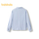 Balabala miiiiiichanIP long-sleeved shirt girls striped shirt college style comfortable and versatile blue tone 00488 160