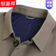 Hengyuanxiang high-end jacket men's middle-aged lapel spring and autumn thin coat middle-aged and elderly dad wear mid-length buttoned windbreaker khaki (lapel) XL 180/96A