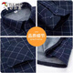 Woodpecker plus fleece thickened warm long-sleeved shirt for men's autumn and winter new warm plaid business shirt middle-aged and elderly dad men's clothing 1XM21/BN08-9906 [adding plus fleece thickened] 4XL