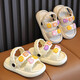 Children's sandals, girls' summer new soft-soled non-slip beach shoes for boys and babies, cute cartoon bear sandals, pink, size 34-35