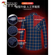 Woodpecker Warm Long Sleeve Plaid Shirt Men's 2025 Autumn and Winter Plus Velvet Thickened Casual Middle-aged and Elderly Dad Jacket 1XM21/9909 Dark Blue Yellow Stripe XL