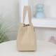 Pengjing Handbag Canvas Bag Valentine's Day Simple Office Workers and Students Versatile Lunch Box Chinese Valentine's Day Tote Mommy's Work Lunch Box Cute Fawn Small Square Bag - Khaki