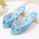 Ye Yu Silver Children's Crystal Slippers Fashionable Children's High Heel Slippers Frozen Princess Elsa A516-3 Silver 29 Inner Length 18cm (size is too small)