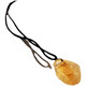 Weicheng natural citrine rough stone pendant unpolished bare stone niche necklace for men and women couples