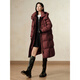 Jiuzi Annako casual commuting puffed volume warm white duck down long down women 2024 winter style burgundy L