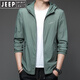 Jeep Spirit2025 Neue Sonnenschutzkleidung für Männer Sommer dünne Outdoor-Eisseide-Kapuze atmungsaktive Sonnenschutzkleidung für Herrenjacke N9928 Mist Blue M 170 105-120jin [Jin ist gleich 0,5 kg]