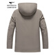 Septwolves hooded windbreaker men's autumn and winter business casual all-match coat mid-length jacket commuter cadre solid color top