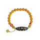Potala Palace Three-Eyed Dzi Beads Beeswax Bracelet Agate Turquoise Transfer Bead Tibetan Birthday Gift for Girlfriend Three-Eyed Dzi Beads Beeswax Bracelet