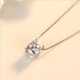 Guanpuge Fat Donglai same style pt950 platinum set chain moissanite diamond necklace white gold bull head pendant clavicle chain PT950 silver pendant + chain main diamond 50 points