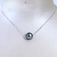 Bhiodha jewelry simple charm round Tahitian black pearl pendant Passepartout single S925 silver sea pearl necklace 12-13mm