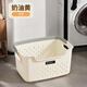 New dirty clothes basket, dirty clothes storage basket, bathroom laundry storage bucket, household dormitory clothes dirty clothes basket, bath basket, cream yellow, thickened model, small basket, ordinary model