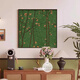 
Sense paintings, fresh Nordic style living room hanging paintings, TV background wall, desktop, tableware, high-end green restaurant decoration paintings, G3893 30*30 texture oil canvas ps black frame