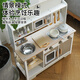 Japanese children's house kitchen toys wooden simulation tools cooking wooden kitchen utensils 3-6th birthday gifts. High-end style-B Japanese gray-white kitchen. Send customer service to send