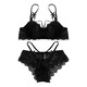 Urban Beauty French Sexy Lace Pure Desire Big Breast Revealing Small Push-up Underwear Set Bra Hollow Internet Celebrity Bow Bra Black Pink Set + Black Set 75AM Code (34BC Tong Cup) One Size