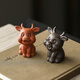 Yuxuan 12 Zodiac Signs Purple Clay Tea Pet Hands Can Be Raised as Office Home Furnishings Fine Ceramic Tea Pet Accessories SL-Purple Clay Twelve Zodiac Signs (Rabbit) Red Clay
