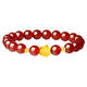Zhou Taisheng gold inlaid jade bracelet female chalcedony bracelet pure gold transfer beads Chinese Valentine's Day gift for girlfriend and mother