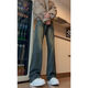 KFPF Summer Gradient Retro Blue Jeans Men's Straight Slim High Thaist Bell-Bottom.