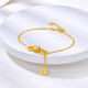 Mo Qianxue gold bracelet for women 99 pure gold double chain 18k gold small waist bracelet for Valentine's Day for girlfriend small waist bracelet 10cm