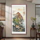 Good wood, the rising sun, hand-painted Mount Tai, sunrise, Chinese painting, entrance hall, central hall hanging painting, decorative painting, ink landscape painting mural, D-Hainan Baichuan, 60*120cm high-definition giclée, elegant walnut solid wood frame, solid wood thin frame