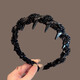 Idel beaded headband for women 2025 new style toothed hair headband high skull hairpin birthday gift for girlfriend F3259 black wrapped beaded headband