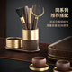 Buchuo Tea Set Accessories Tea Ceremony Six Gentlemen Black Sandalwood Tea Art Accessories Tea Knife Tea Clamp Tea Spoon Wave Tea Set Six Gentlemen
