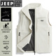 JEEP SPIRIT vest men's 2025 new spring and autumn workwear stand-up collar sleeveless middle-aged vest jacket off-white spring and autumn M