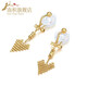 Nanzhi 18K gold heart-shaped tassel pendant painless ear clip for women without pierced earrings earrings Heart ear clip YZD009