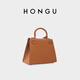 Honggu cowhide hand-held crossbody bag, fashionable and versatile, light luxury Kelly bag for women, gift for girlfriend on Valentine's Day