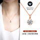 Kawamori moissanite 18k gold necklace for women 2025 new color gold snowflake pendant high-end Women's Day gift 18k rose gold 1 carat snowflake necklace (available