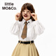 Little MO&Co. children's clothing 25 spring new style girls college style pure cotton long-staple cotton long-sleeved shirt shirt white 140 140/68
