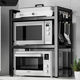 Thickened countertop kitchen microwave storage rack retractable multi-layer rice cooker oven household storage artifact bold #black three-layer retractable package