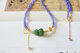 Nuri Xia Ziye original design natural ice-through tanzanite silver gilt necklace with Hetian jade jasper gourd pendant