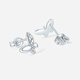 Saturday Fortune (ZLF) pt950 platinum earrings for women, versatile flower butterfly earrings for girlfriend, one pair - 2.23g