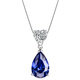 Yage sapphire necklace 925 silver heart-shaped water drop gemstone necklace clavicle chain women's tanzanite sapphire pendant 925 sterling silver platinum-plated pendant free 925 silver necklace