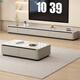 Termite solid wood painted TV cabinet floor-standing simple light luxury style slate TV cabinet coffee table combination cabinet living room storage cabinet 2.4 meters TV cabinet solid wood painted