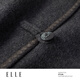 ELLE 100% sheep wool gray hooded woolen coat for women 2025 winter new long wool coat medium gray M