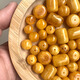 Fat Donglai's same beeswax natural old barrel beads loose beads single bead drum beads old-style amber bracelet diameter 9 mm thick 8 mm (bulging beads)