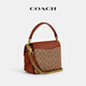 COACH gift classic logo CASSIE No. 19 shoulder crossbody bag flip winter women's bag brown rust color (new version)