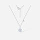 Saturday Fortune (ZLF) pt950 platinum necklace for women, classic shiny snowflake pendant as a gift for your girlfriend 40+5cm-3.25g