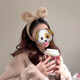 Cute Plush Rabbit Ears Headband Women's Face Wash Headband Autumn and Winter Hairpin 2023 New Makeup Mask Headband Bundle 1 Plush Rabbit Ear Headband